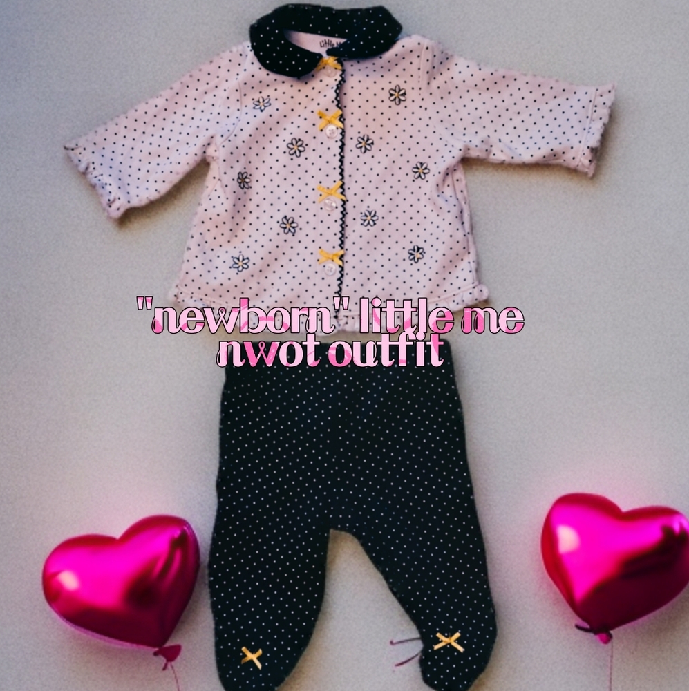 "Newborn" NWOT "Little Me" baby girl outfit 👶🩷